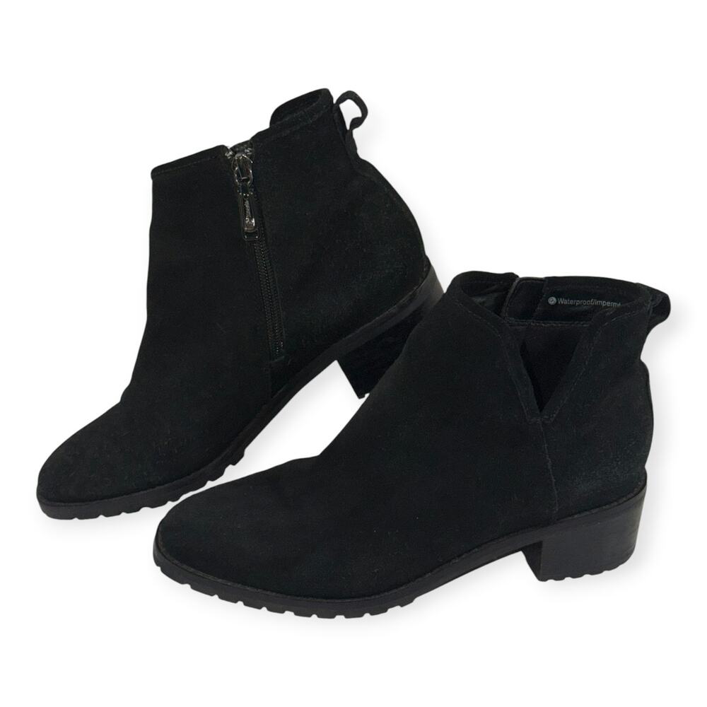 Blondo Sawyer WP Suede Bootie, Black, Leather, Women's 7.5